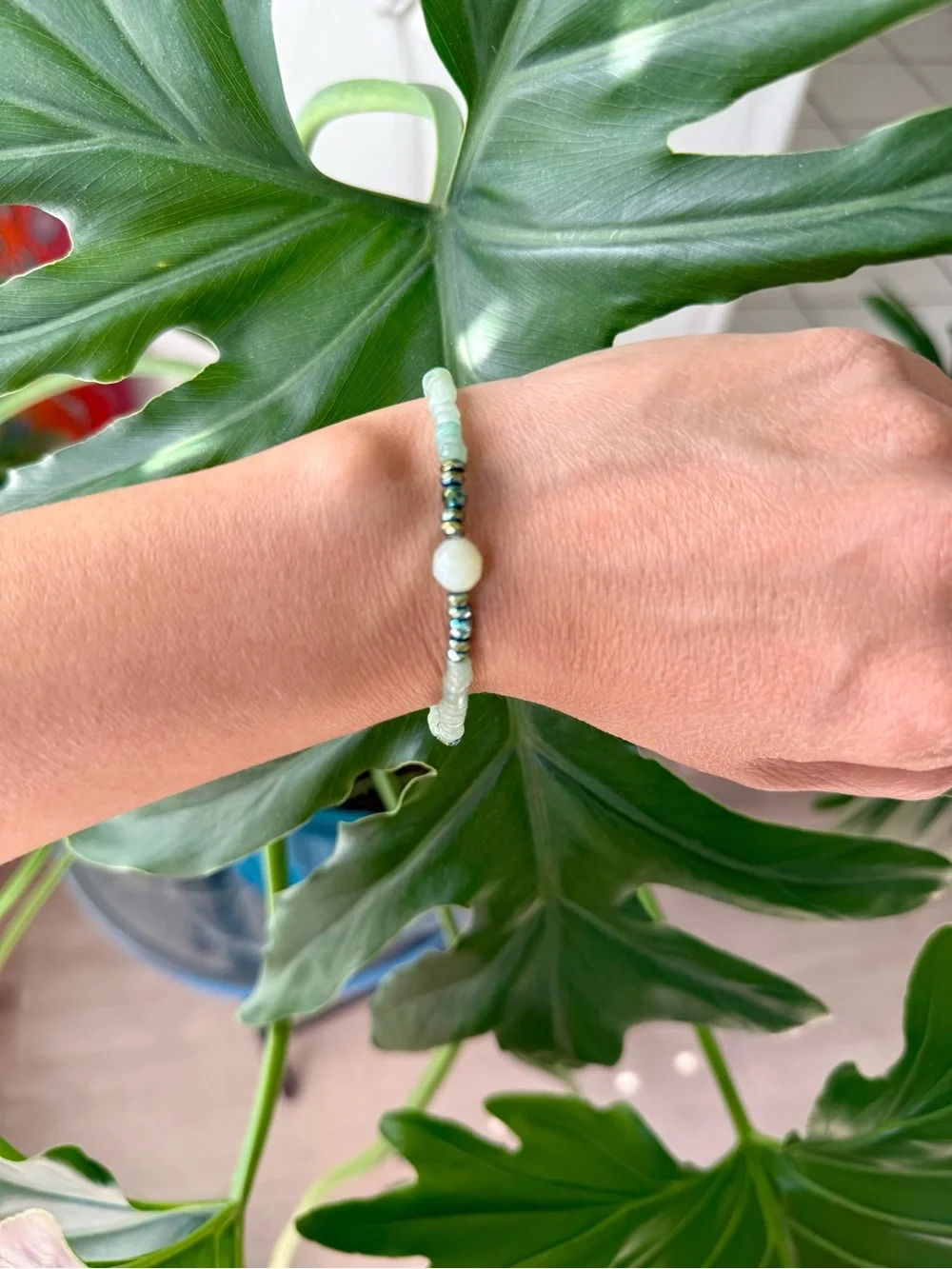 Green Aventurine - Hematite - Serpentine bracelet (one)